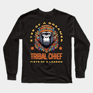 Tribal Gorilla Chief Long Sleeve T-Shirt